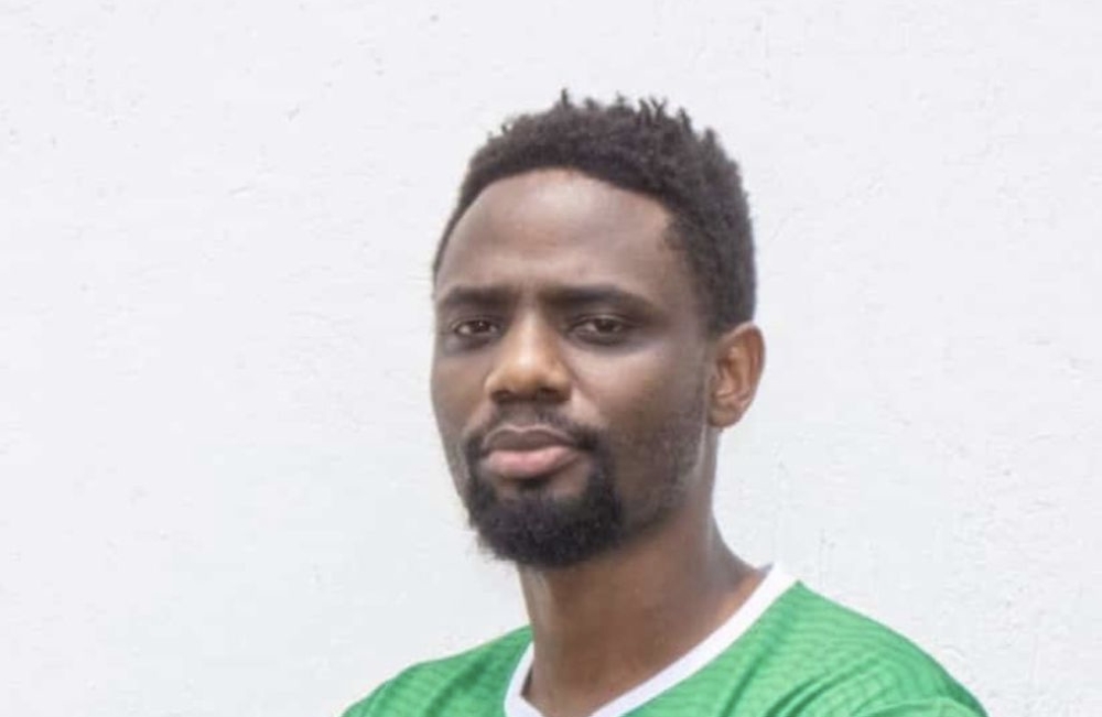 Yves Mutabazi donning Kepler VC&#039;s jersey. The 29-year-old left attacker has agreed to join the club after a long break from professional volleyball player. Courtesy