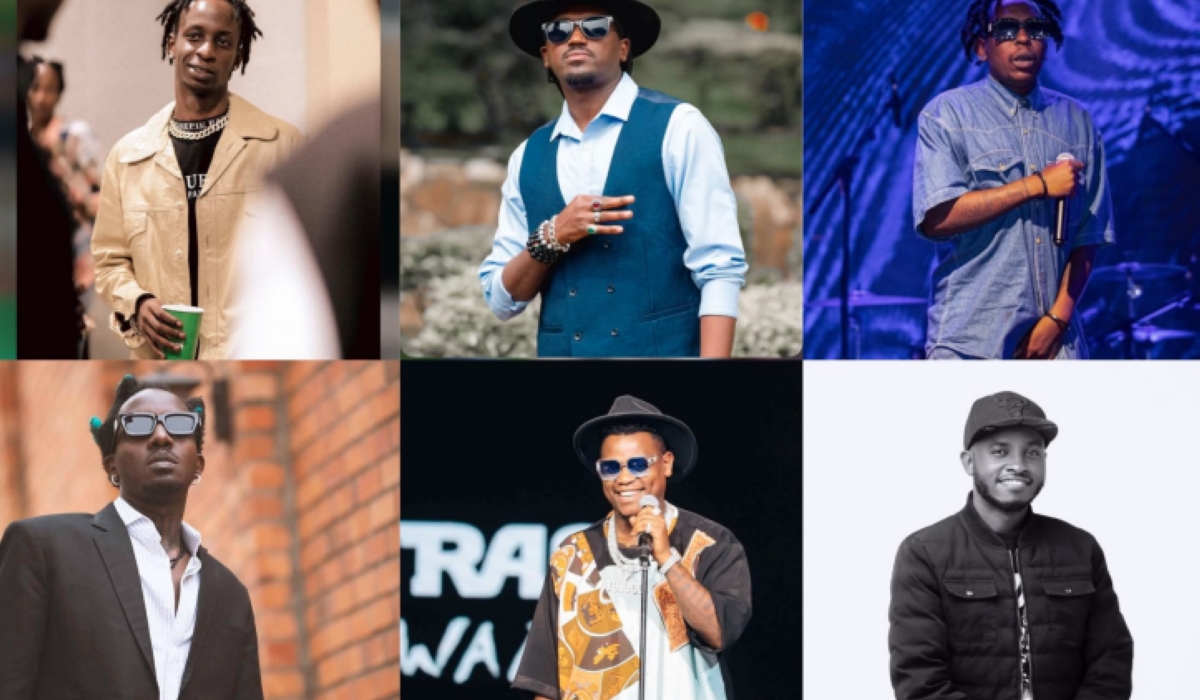 Clockwise: Riderman, Bushali, Davydenko, Bruce Melodie, B-Threy and Pro Zed, are set to release major music projects this 2024. Net