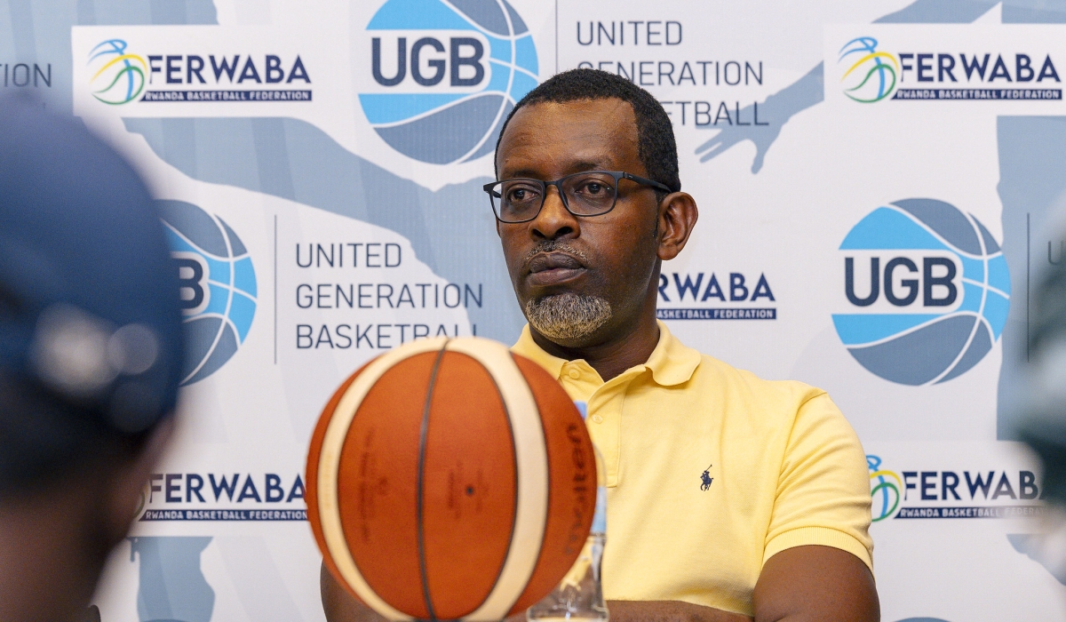 FERWABA Vice-President Richard Nyirishema during a press conference on Saturday, January 20. CHRISTIANNE MURENGERANTWARI