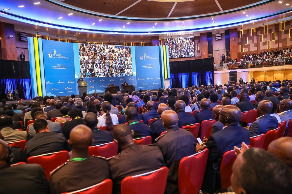 Delegates follow President Paul Kagame&#039;s remarks during the opening of the 19th National Dialogue Umushyikirano at Kigali Convention Centre on Tuesday, January 23. Photo by Dan Gatsinzi