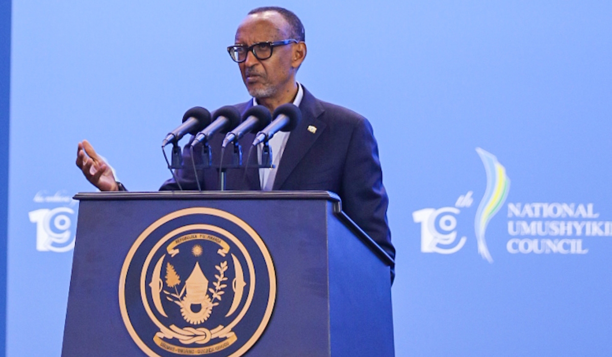 President Paul Kagame delivers his remarks at the closing ceremony of the 19th National Dialogue Council, Umushyikirano on Wednesday, January 24. Photo by Dan Gatsinzi