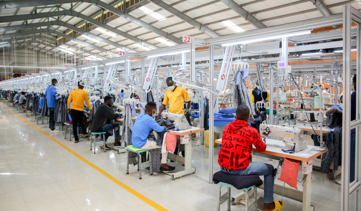 Workers on duty at Pink Mango garment factory at Kigali Special Economic Zone. Photo by Craish Bahizi