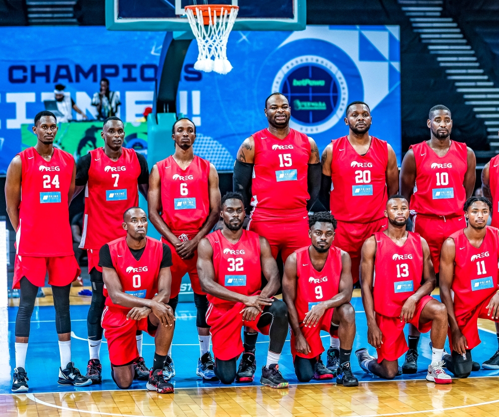 Rwanda Energy Group (REG) men&#039;s basketball team line up for a team photo before a past game at BK Arena. File photo