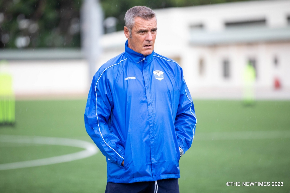 Rwanda national team head coach, Frank Torsten Spittler during the training at Pele stadium on November 9. Photo by Craish Bahizi