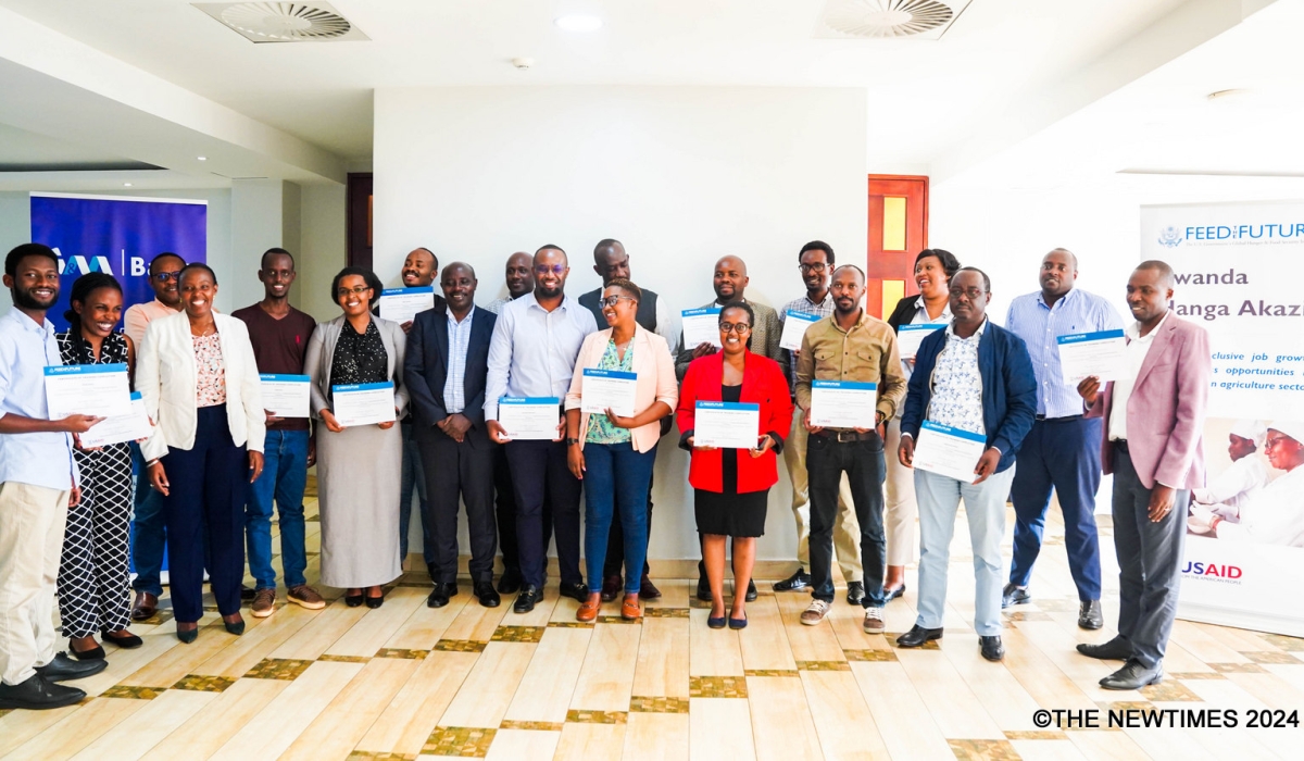 The participants pose for a group photo after the training in Kigali on January 24.