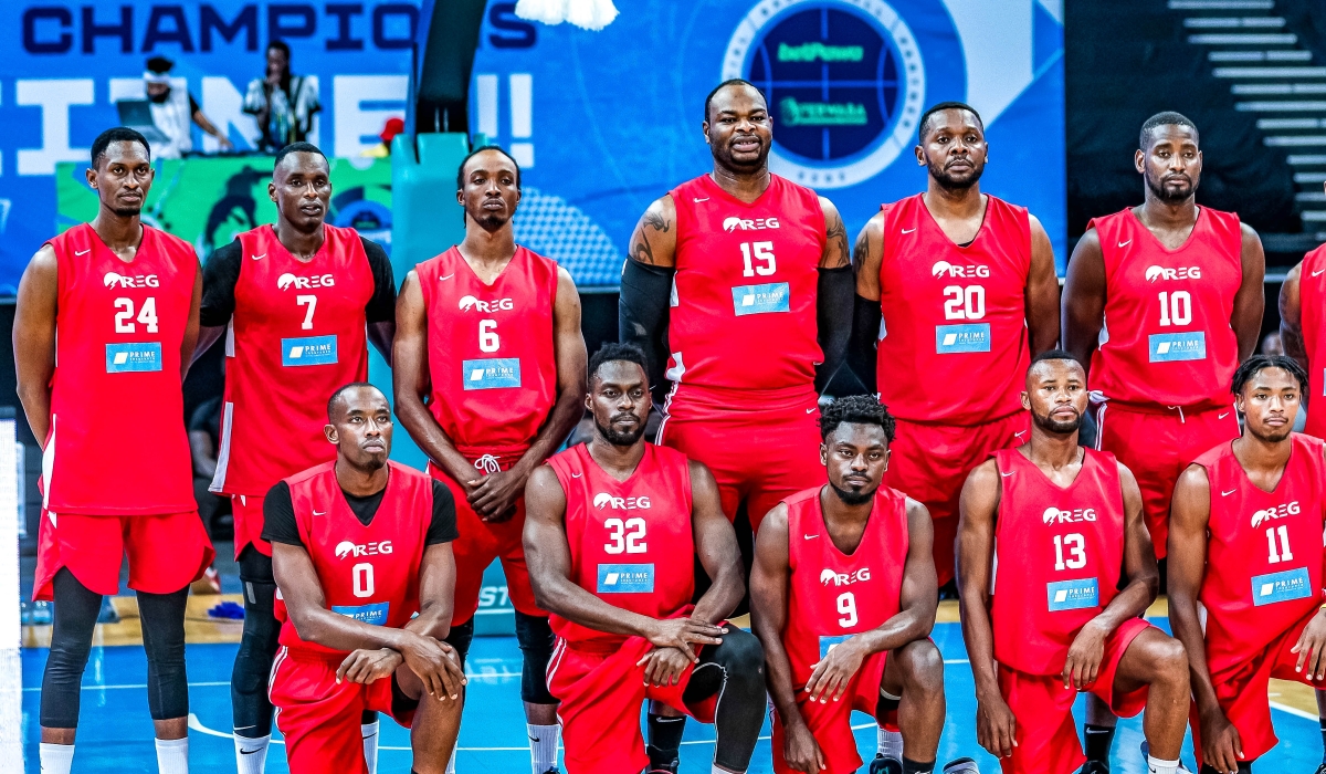 Rwanda Energy Group (REG) men&#039;s basketball team line up for a team photo before a past game at BK Arena. File photo
