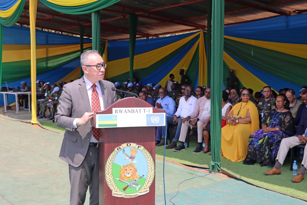 Deputy Special Representative of the UN Secretary General, Guang Chong  delivers remarks