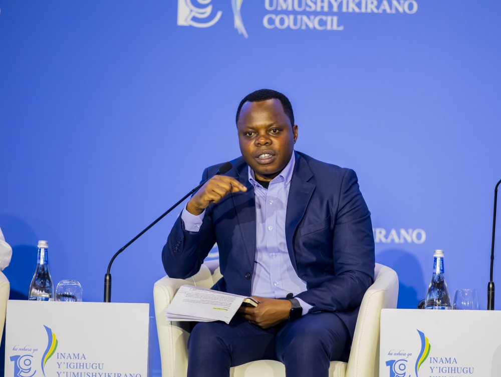 The Minister of Youth and Arts, Dr Abdallah Utumatwishima speaks during the just concluded 19th National Dialogue Council (Umushyikirano) on January 24. Courtesy