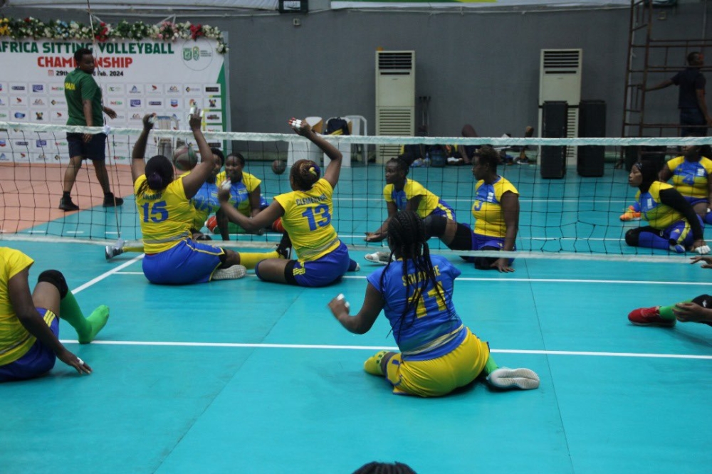 National Sitting volleyball women&#039;s teams during a training session in Lagos, Nigeria ahead of the Africa Zone Sitting Volleyball Championship 2024. Courtesy