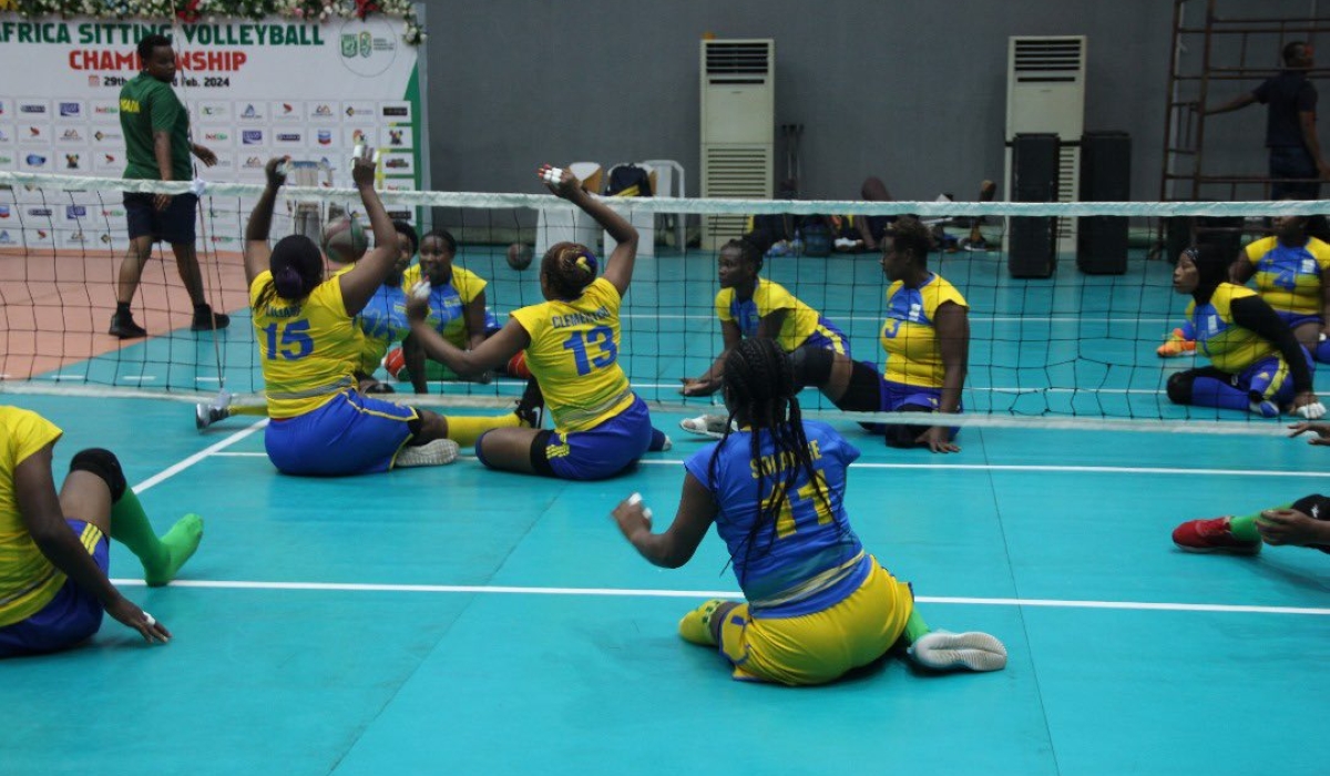 National Sitting volleyball women&#039;s teams during a training session in Lagos, Nigeria ahead of the Africa Zone Sitting Volleyball Championship 2024. Courtesy