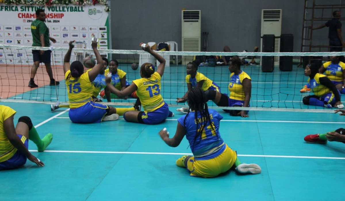 National Sitting volleyball women&#039;s teams during a training session in Lagos, Nigeria ahead of the Africa Zone Sitting Volleyball Championship 2024. Courtesy