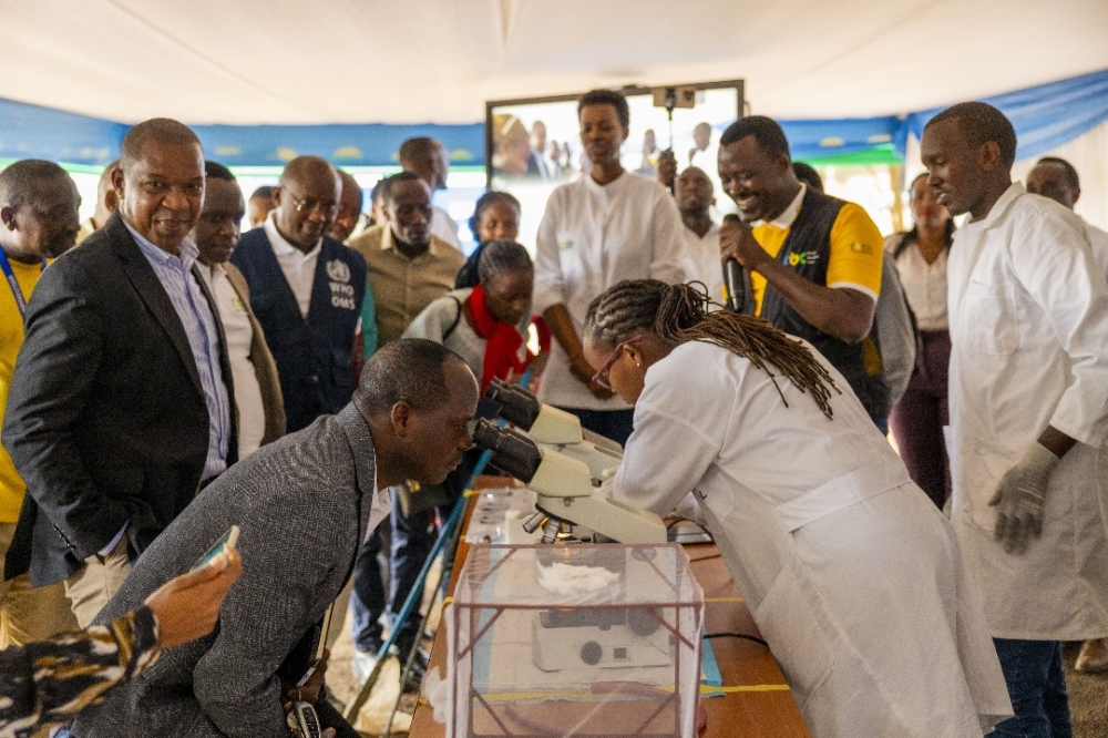 Residents undergo a mass testing exercise during the World Neglected Tropical Diseases Day at DP World Kigali, Masaka sector in Kicukiro District  on Tuesday, January 30. Courtesy