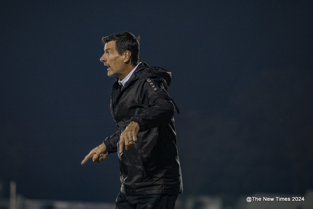 APR FC head coach Thierry Froger during the game against SC Kiyovu. Photo by Craish Bahizi