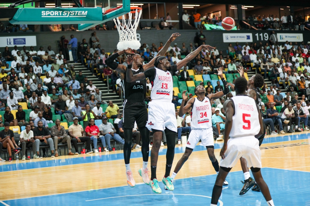 Patriots players and APR BBC during a past league game ata BK Arena. Dan Gatsinzi