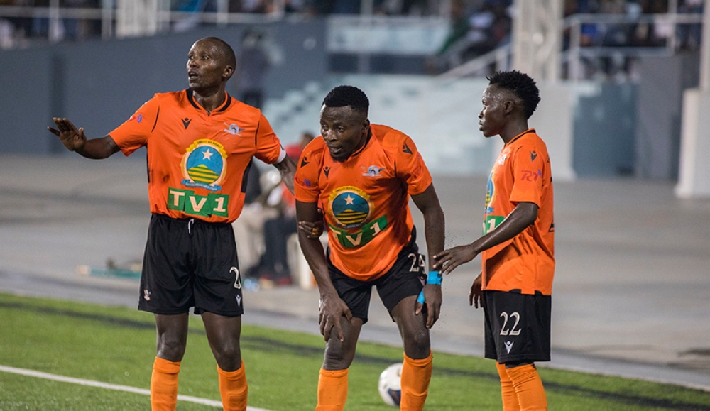 Gasogi United players during a league match against APR FC at Kigali Pele Stadium on January 12. Photo by Craish BAHIZI