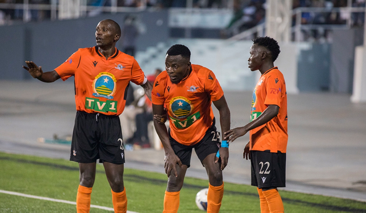 Gasogi United players during a league match against APR FC at Kigali Pele Stadium on January 12. Photo by Craish BAHIZI