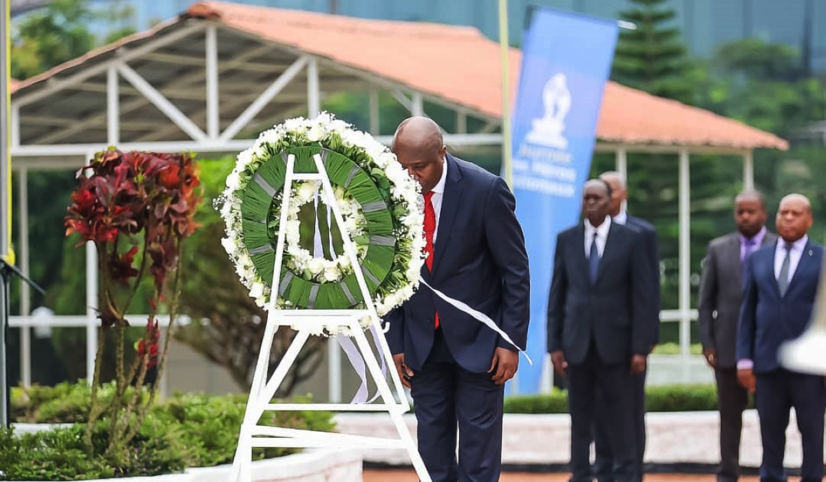 Prime Minister Edouard Ngirente pays tribute to Rwandan heroes  at the National Heroes Mausoleum in Remera, Kigali on Thursday, February 1. Photos by Dan Gatsinzi
