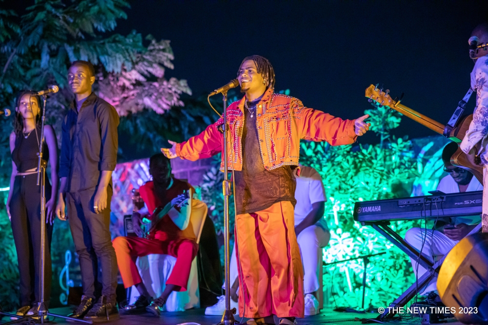 Rwandan singer Okkama, Ossama Masut Khalid , during  &#039;Ahwii’ premier coustic show for his debut EP dubbed &#039;Ahwii&#039; on Friday, February 2. Photos by Willy Mucyo