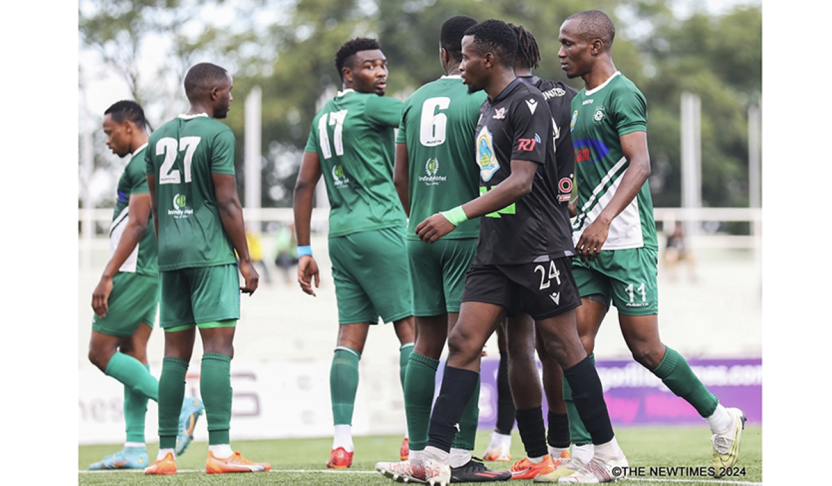Kiyovu players during Saturday’s 1-1 draw with Gasogi United in the Primus National League week 19 encounter at Kigali Pele Stadium. All photos by Craish Bahizi