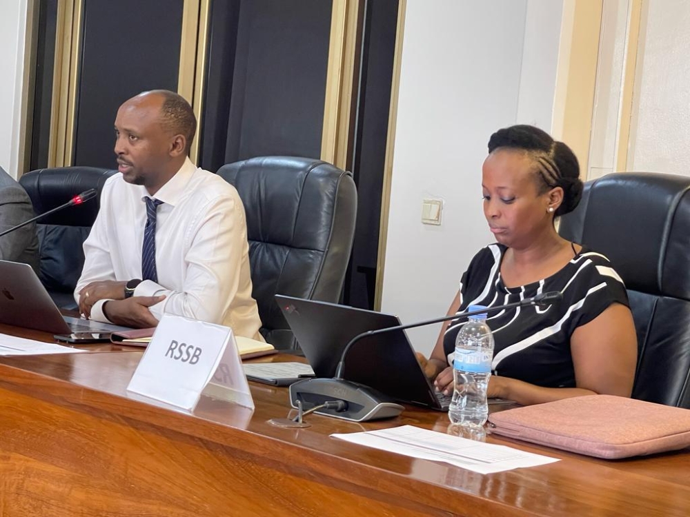 Health Minister Dr Sabin Nsanzimana  addresses members of the Lower House’s Committee on Unity, Human Rights and Fight against Genocide , as Rwanda Social Security Board Deputy Chief Executive Officer, Louise Kanyonga looks on, on Monday, February 5. Minister Nsanzimana has revealed that, starting from 2025, the government will include cancer treatment and kidney transplants in the community-based health insurance scheme " Mutuelle de Santé." Photo by Emmanuel Ntirenganya 