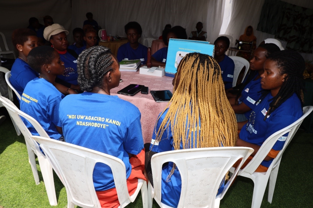 Adolesecent Girls and Young Women with their Mentors showcasing the running of Safe space sessions.Photo: Courtesy