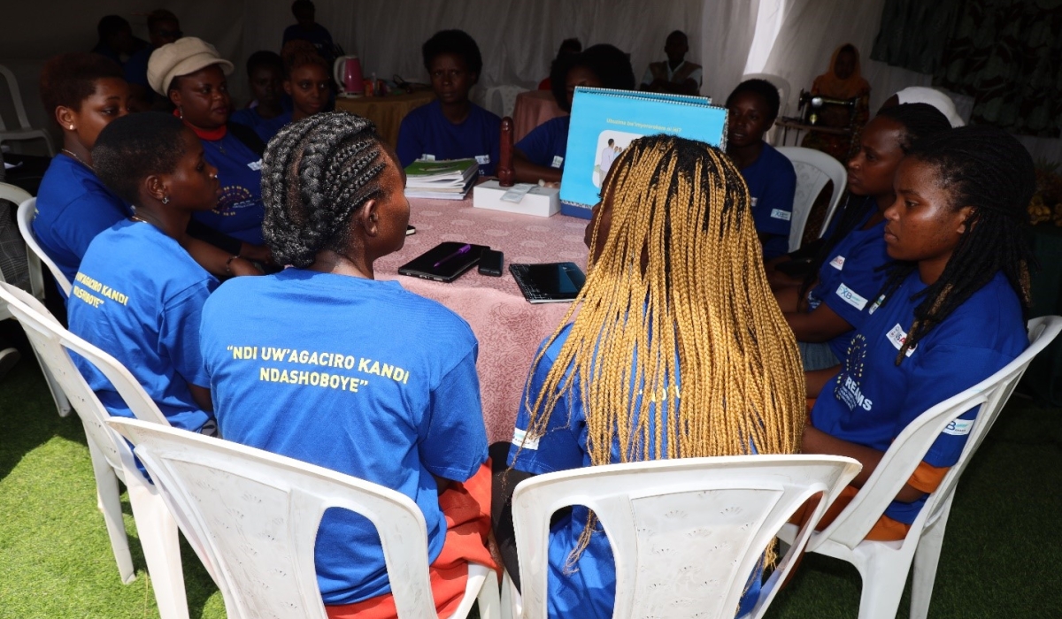 Adolesecent Girls and Young Women with their Mentors showcasing the running of Safe space sessions.Photo: Courtesy