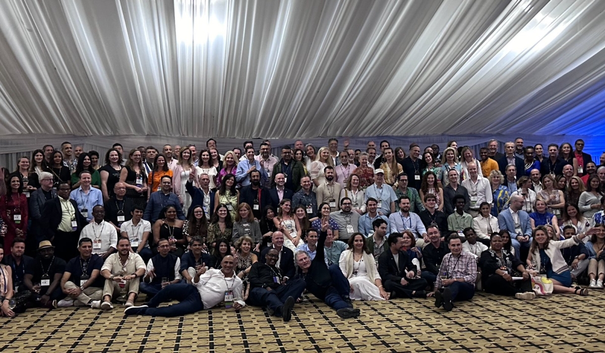 Delegates pose for a group photo at the second Global Impact Summit organised by YPO, a global community of chief executives in Kigali on Saturday, 3 February. Courtesy