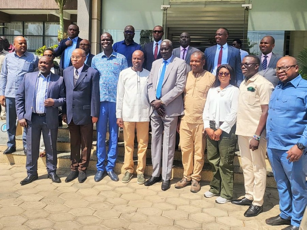 East African Legislative Assembly committee pose for photo during the meeting. Photo Courtesy