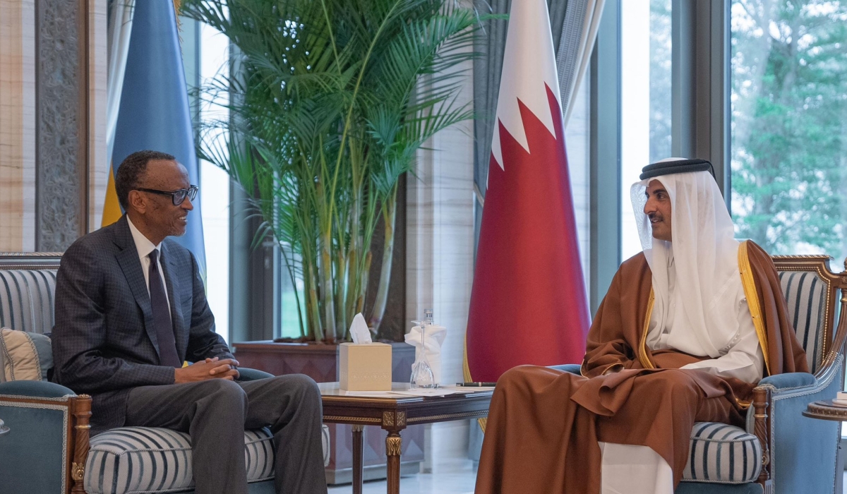 President Kagame met with HH Sheikh Tamim bin Hamad Al Thani, Amir of the State of Qatar on Saturday, February 10. Photo Urugwiro 