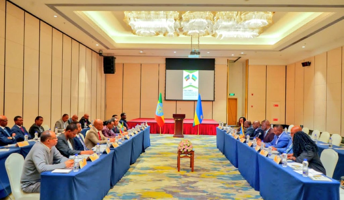 Delegates during the 3rd Joint Ministerial Commission meeting between Rwanda and Ethiopia that is underway in Addis Ababa. Courtesy