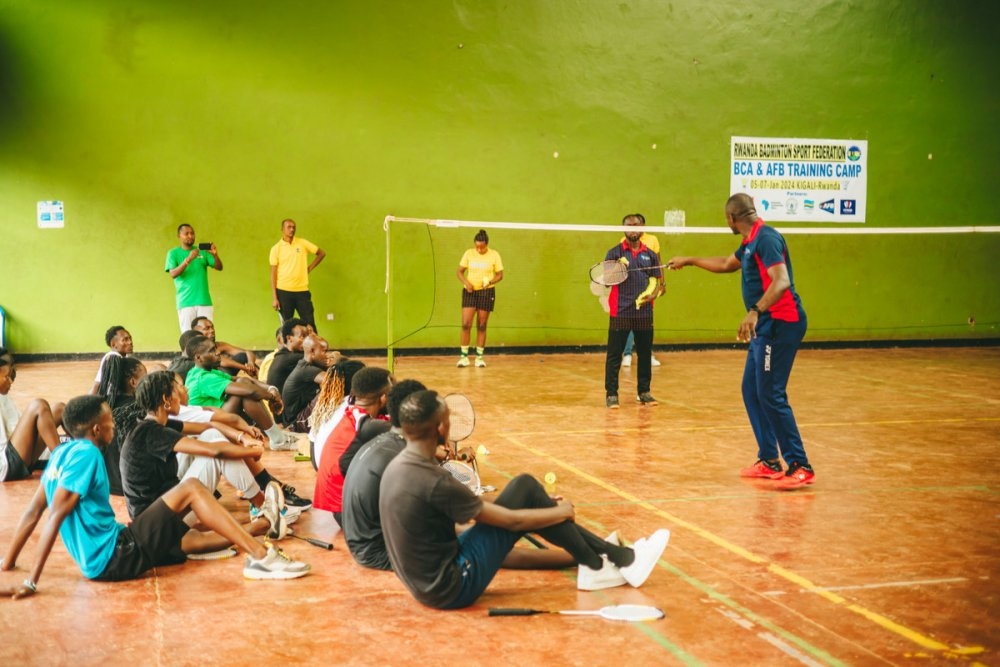 A Badminton training session.