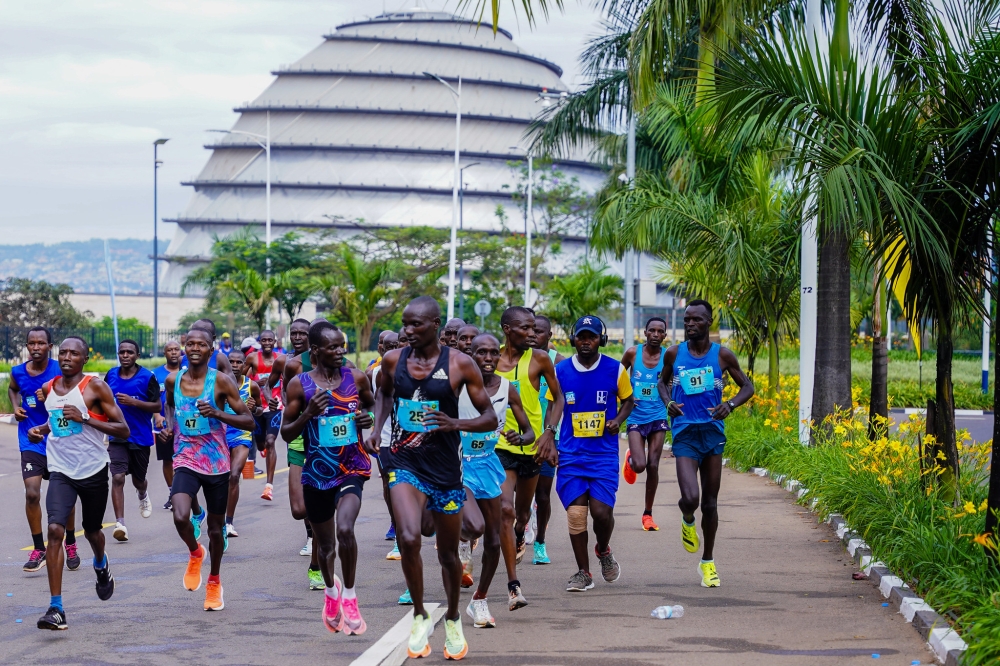 Athletes compete during Kigali International Peace Marathon. File  