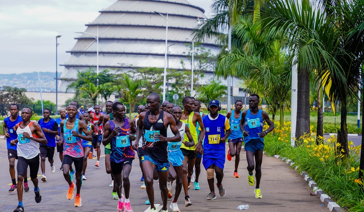 Athletes compete during Kigali International Peace Marathon. File  