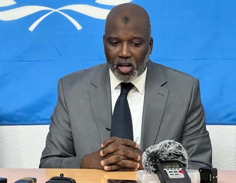 The International Residual Mechanism for Criminal Tribunals (IRMCT) s registrar Aboubacar Tambadou addresses journalists during a press conference in Kigali, on Thursday, February 15. Courtesy