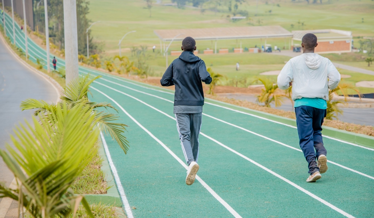 Some residents jogging at Nyarutarama running track in Gasabo District. The 2.4 kilometers long track aims to revolutionize the sporting experience and promote physical fitness in Kigali. Courtesy