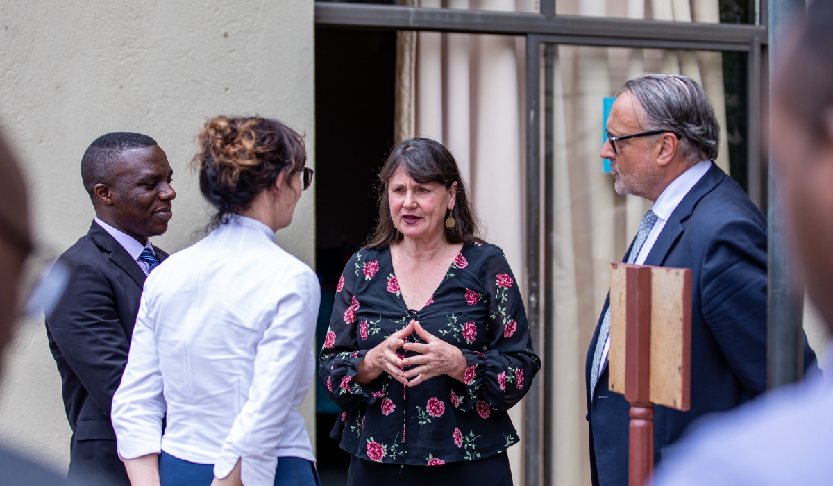 Delegates interact during a break at Handwerkskammer Koblenz, also known as the Koblenz Chamber of Skilled Crafts (CSC Koblenz) meeting in Kigali on February 13. All photos by Dan Gatsinzi
