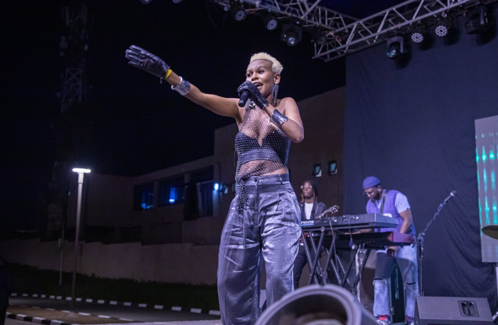 Alyn Sano during a performance in a past concert at BK Arena. Singer Alyn Sano is among artistes to headline  the first &#039;Kigali Triennial Festival,&#039; that will bring together over 200 artists from 25 nations to celebrate African arts and culture  from February 16 to 25. File