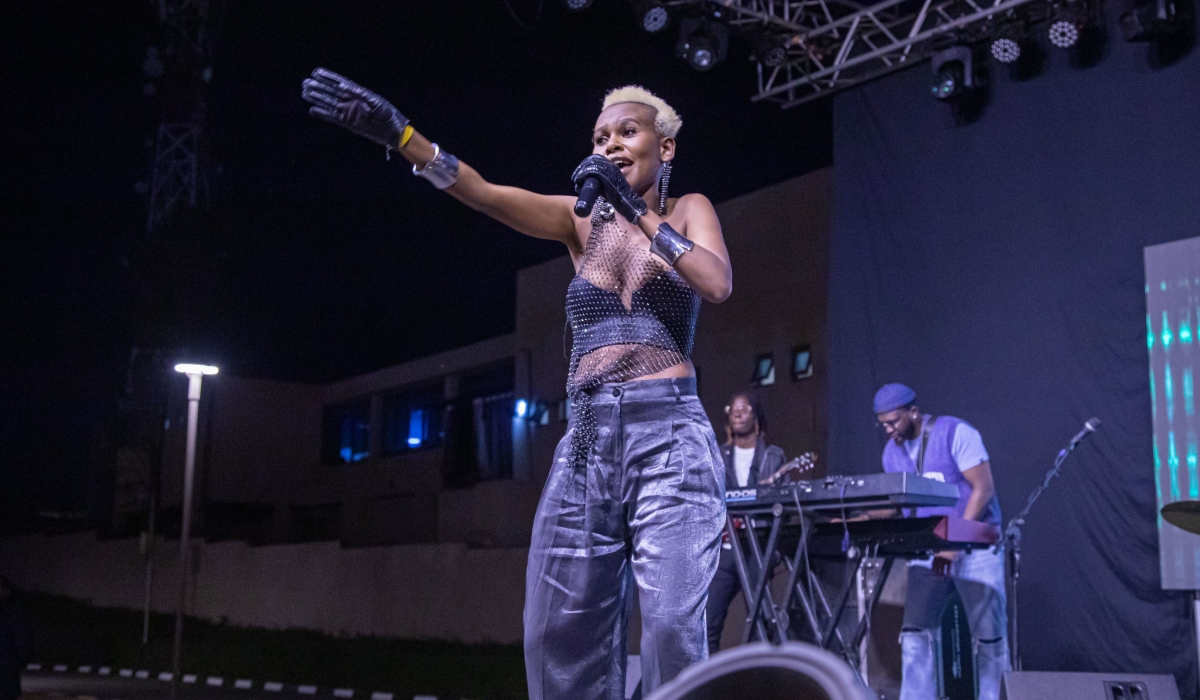 Alyn Sano during a performance in a past concert at BK Arena. Singer Alyn Sano is among artistes to headline  the first &#039;Kigali Triennial Festival,&#039; that will bring together over 200 artists from 25 nations to celebrate African arts and culture  from February 16 to 25. File