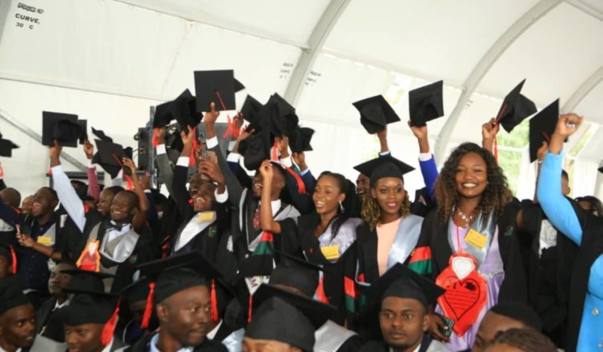Makerere University students celebrate during the graduation ceremony on February 17. Photo Courtesy