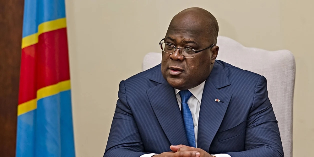 President of the Democratic Republic of the Congo Felix Tshisekedi during an interview.