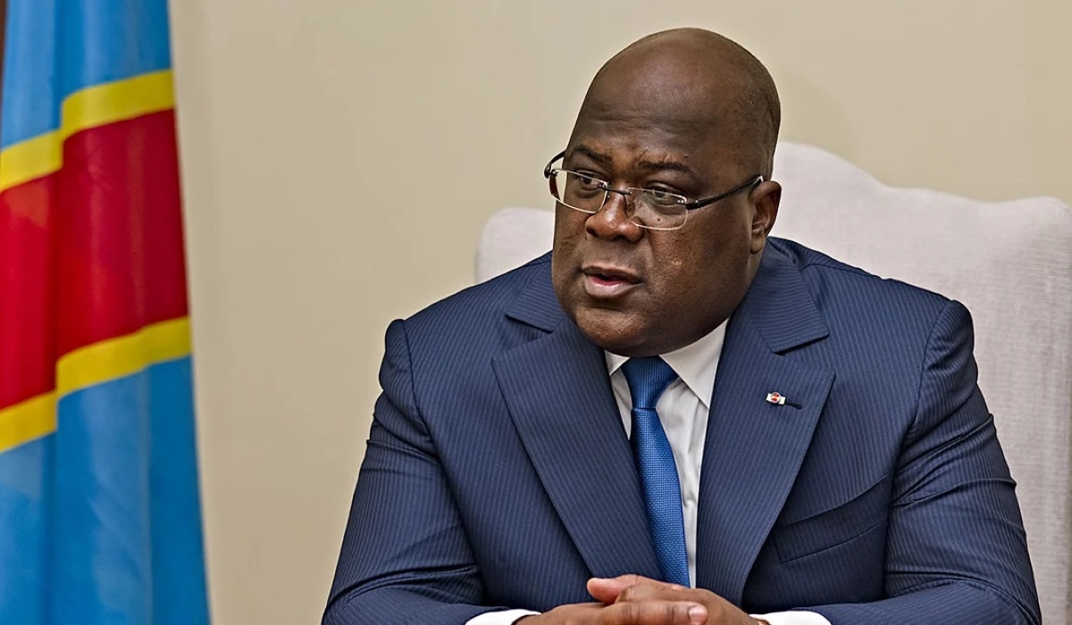 President of the Democratic Republic of the Congo Felix Tshisekedi during an interview.