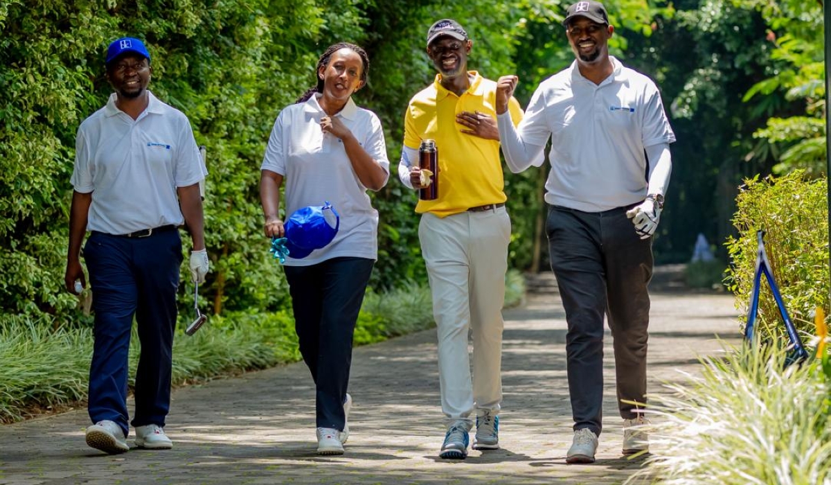 Bk golf player pose for a photo during the game held at Kigali golf club on Saturday, February 17