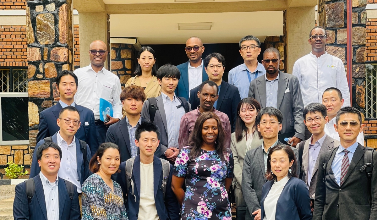 Japanese Investors pose for a group photo during the visit in Rwanda