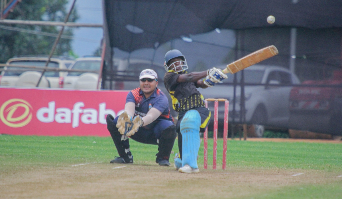 IPRC-Kigali opener Isae Niyomugabo fell five runs short of the becoming the first batter to score half a century in this year tournament. Photos by  Abdoulkahal Ishimwe (1)