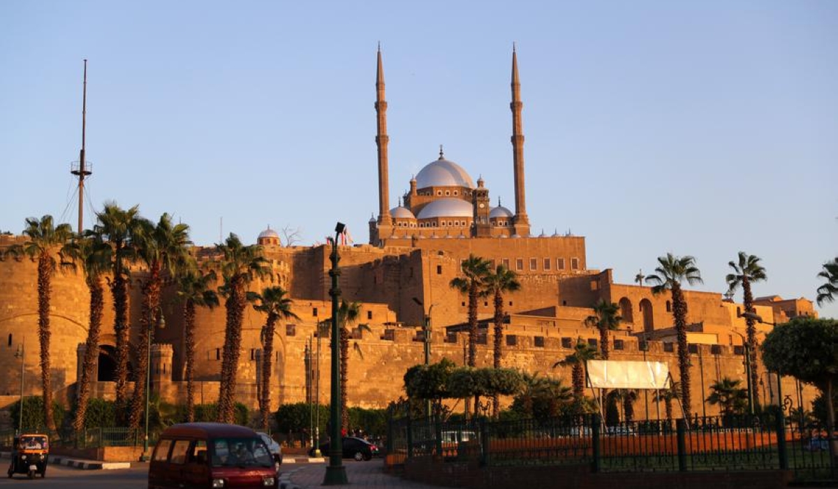 Photo shows a view of the Saladin Citadel in Cairo, Egypt, on Oct. 14, 2021. The Saladin Citadel, built by Saladin (1138-1193) in the 12th century, is an attraction for tourists in Cairo. (Xinhua/Sui Xiankai)