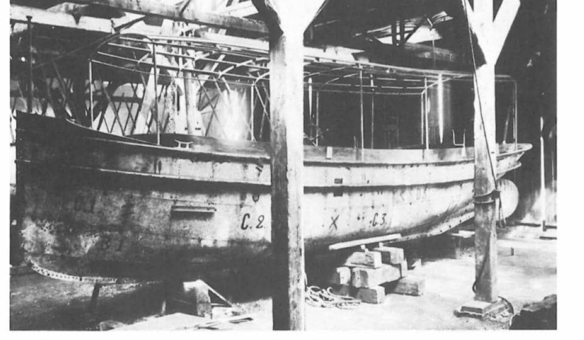 The boat under construction before WWI took place.