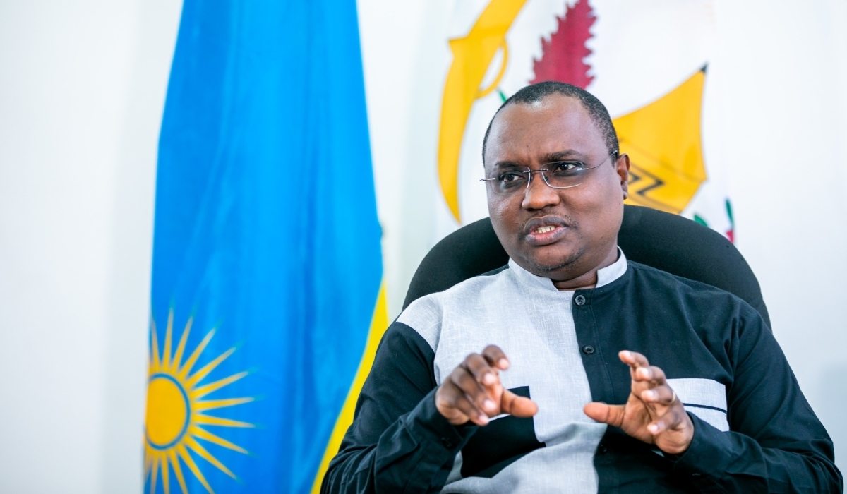 Minister of Trade and Industry, Jean-Chrysostome Ngabitsinze, during the interview on Friday, September 23. Olivier Mugwiza