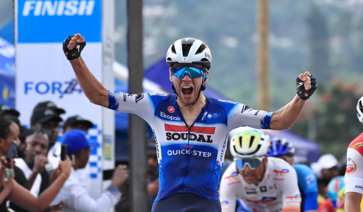 Belgian cyclist William Junior Lecerf won Stage Four of Tour du Rwanda 2024 in Rubavu on Wendesday, February 21-Courtesy