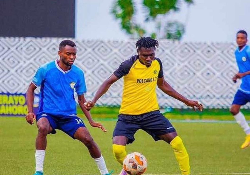 Mukura Victory Sports Samuel Pimpong dribbles a ball during a past game against Sunrise FC. Courtesy