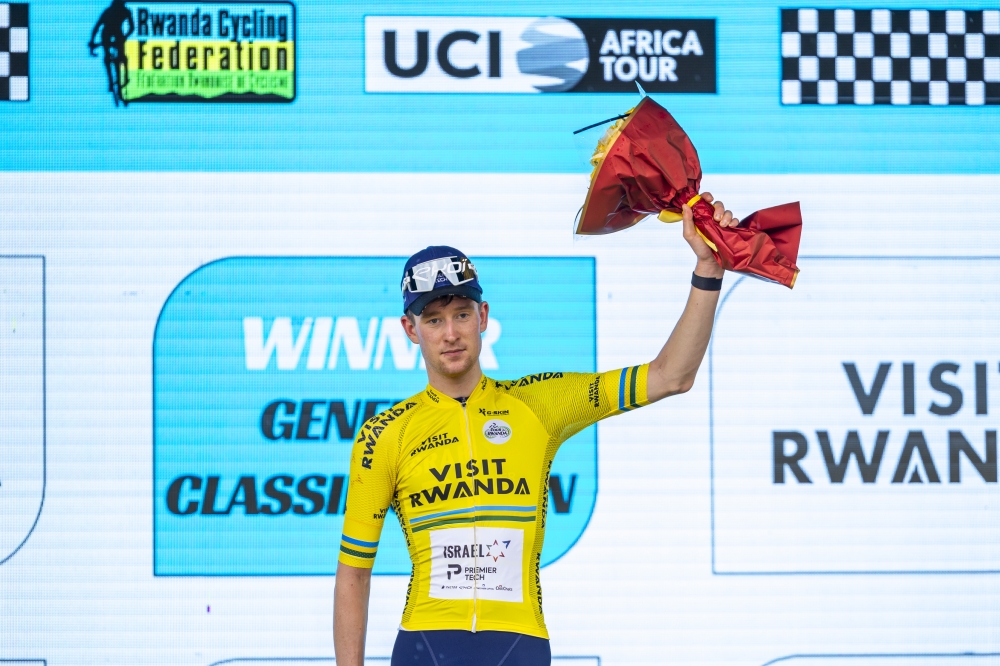 British rider Peter Joseph Blackmore who plays for Israel Premier Tech won Stage 6 of Tour du Rwanda 2024 and claimed the yellow jersey, on Friday, February 23. Photos by Olivier Mugwiza